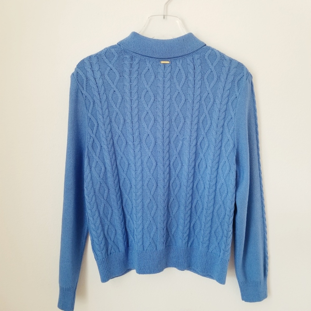 St John Sport Santana Cable Knit  Sweater Jacket - Picture 3 of 6